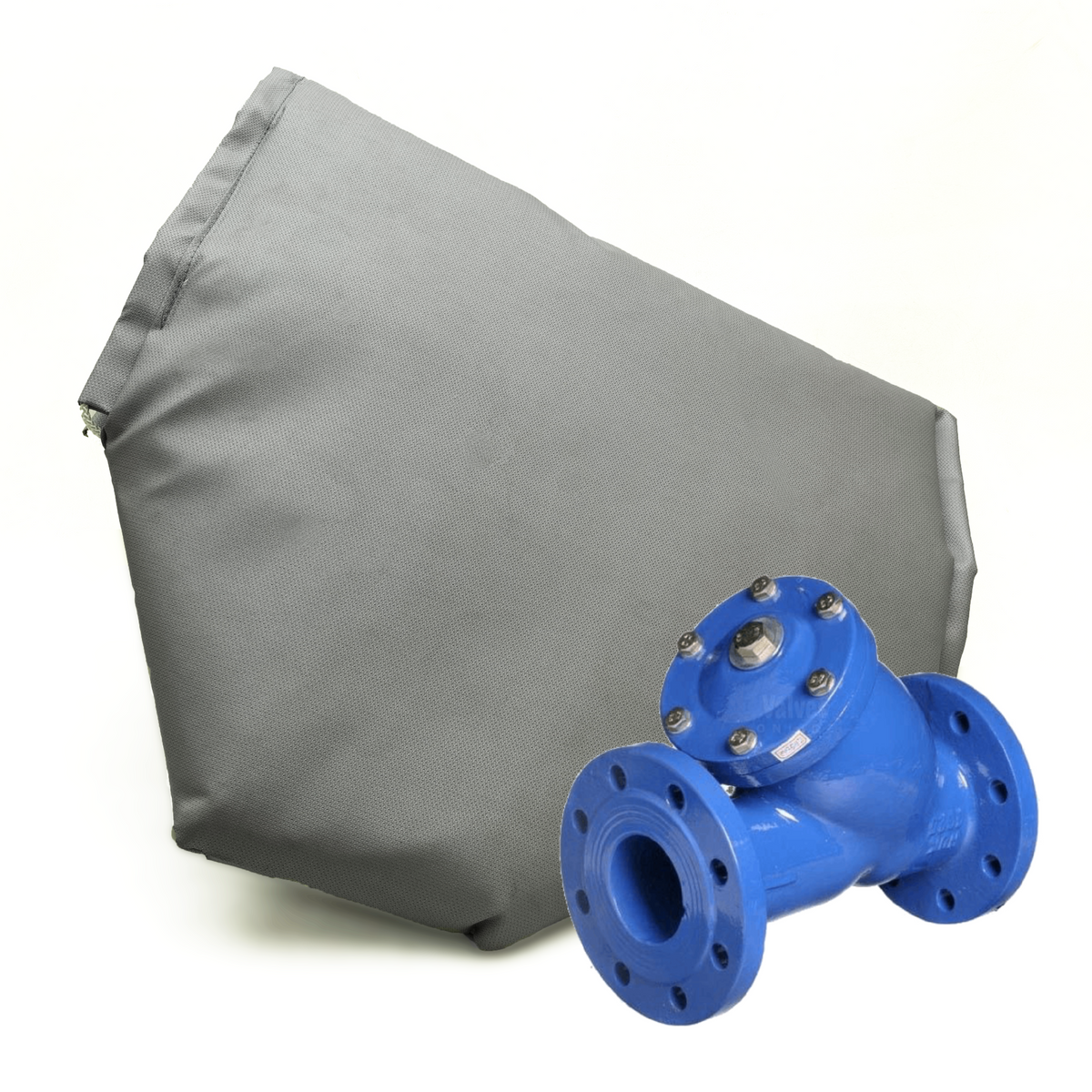 Thermal Vlave Jacket for the Flanged Strainer with the Blue Flanged Valve