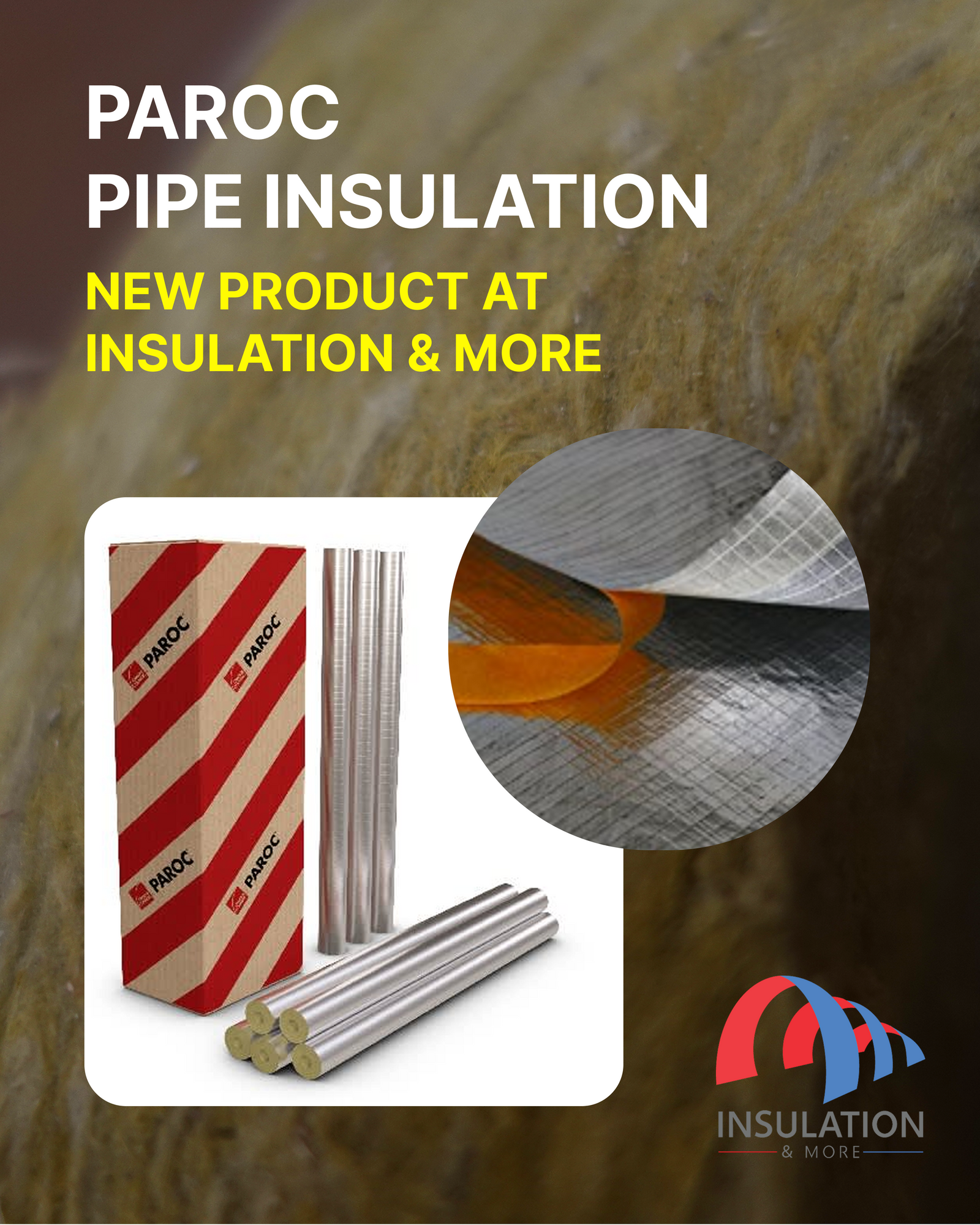 "Paroc rock fibre pipe insulation sections, new product from Insulation & More"
