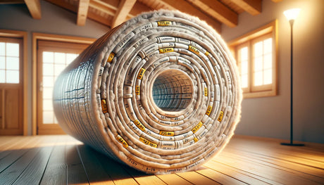 Rolled-up newspaper tunnel symbolizing energy efficiency in duct insulation and ideal R-value