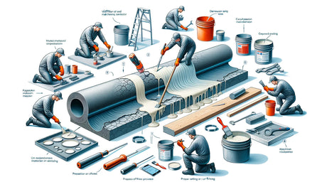 Illustration of repairing and maintaining high-temperature mastics