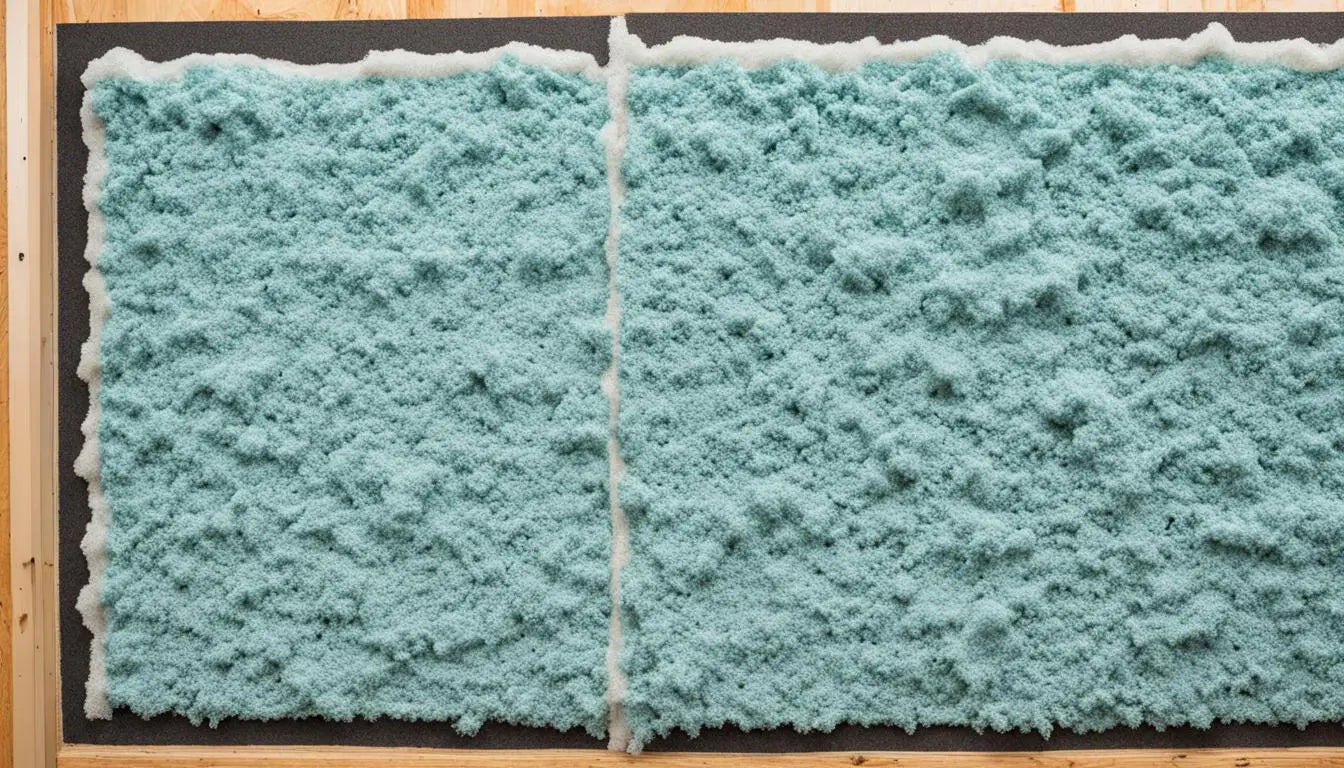 Teal pipe insulation material with a textured surface for enhanced thermal conductivity.