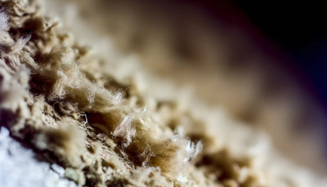 Fibrous mineral wool insulation showcasing a soft, textured appearance.