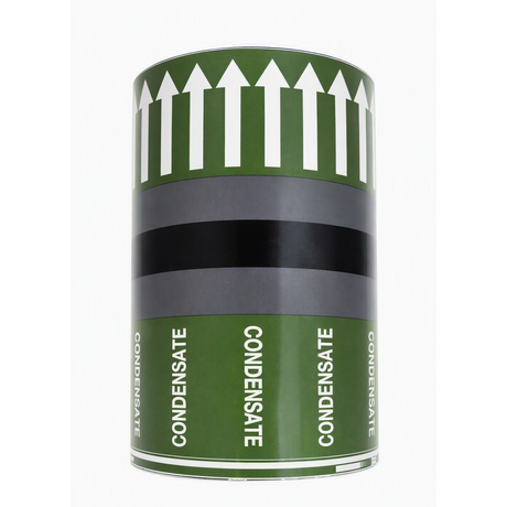Pipemark 150mm x 33m Pipeline Identification and Flow Direction Self Adhesive Label (Roll) Indoor