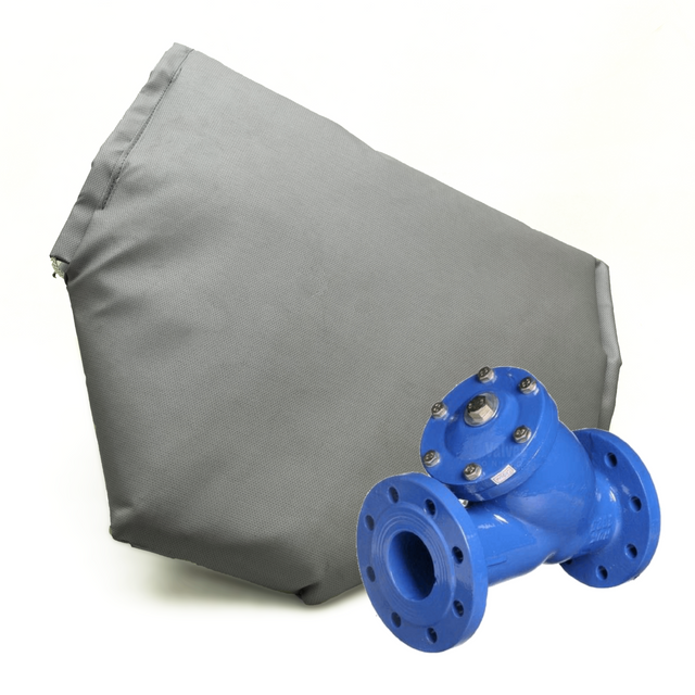 Thermal Vlave Jacket for the Flanged Strainer with the Blue Flanged Valve
