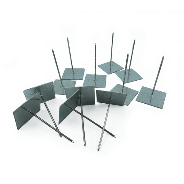 Self-adhesive aluminium insulation hangers and stick pins