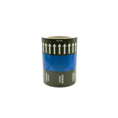 Pipemark 150mm x 33m Pipeline Identification and Flow Direction Self Adhesive Label (Roll) Indoor