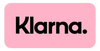 Pink klarna logo with rounded edges and black text.